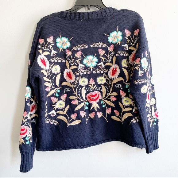 Aratta Silent Journey Embroidered Knit Sweater Size Medium - Picture 2 of 6